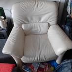 Comfortabele lederen fauteuil, Huis en Inrichting, Fauteuils, Gebruikt, 100 tot 125 cm, Leer, Ophalen of Verzenden