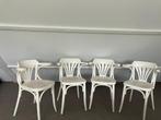 Café stoelen Wit 4x, Huis en Inrichting, Stoelen, Riet of Rotan, Vier, Gebruikt, Landelijk