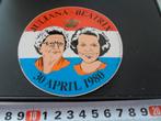 sticker Koningshuis Juliana - Beatrix 30 april 1980, Verzamelen, Ophalen, Zo goed als nieuw