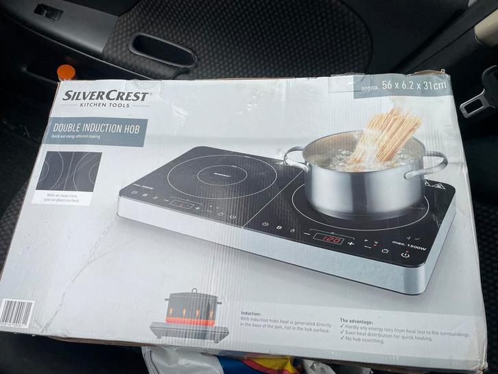 Dubbele Inductie Kookplaat - Silvercrest, Witgoed en Apparatuur, Kookplaten, Nieuw, Vrijstaand, Inductie, 3 kookzones of minder