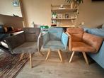 6 Draaibare Eetkamerstoelen - Bruin, Oranje, Turquoise, Ophalen, Gebruikt, Overige kleuren, Stof