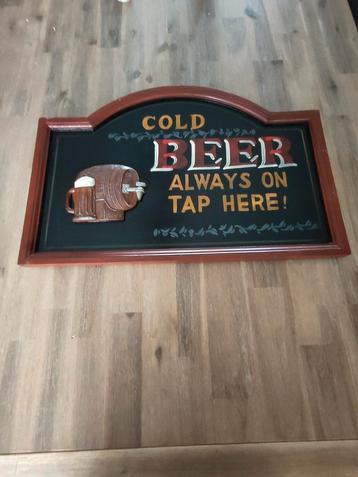 Decoratief Bierbord - Cold Beer Always On Tap beschikbaar voor biedingen