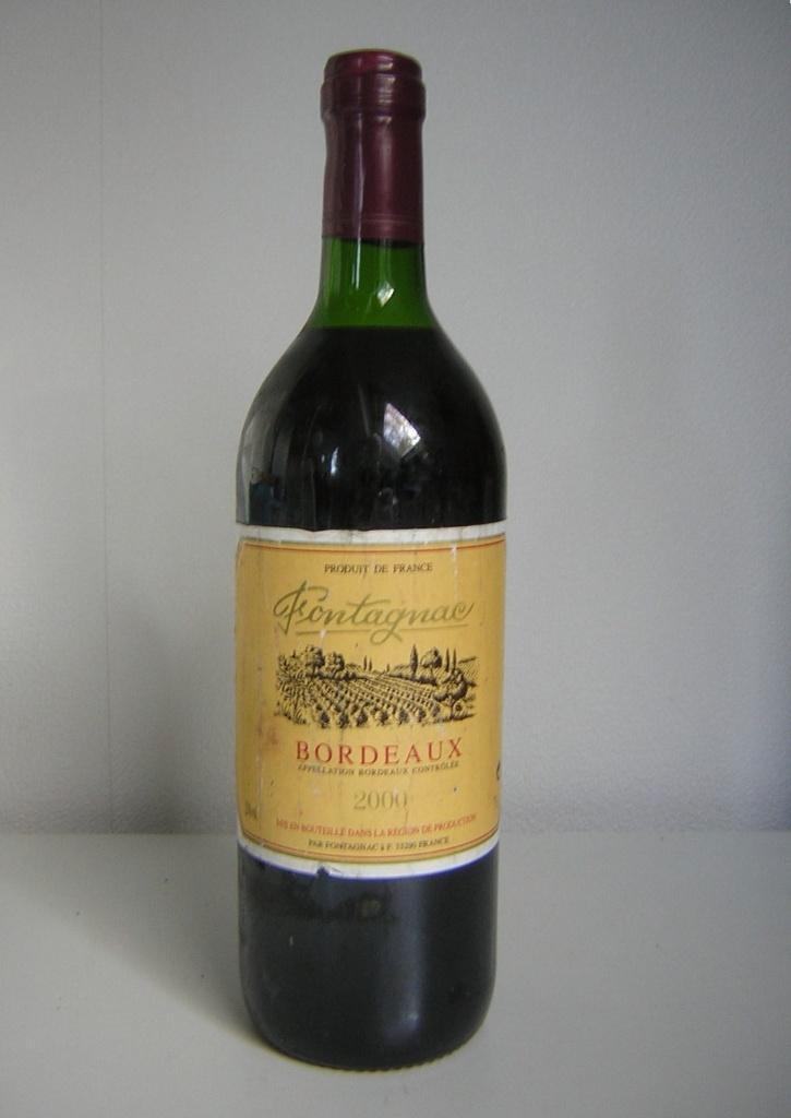 wijn 2000 Fontagnac Bordeaux 25 Jaar Oud..., Verzamelen, Wijnen, Nieuw, Rode wijn, Frankrijk, Vol, Ophalen of Verzenden
