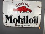 origineel Mobiloil emaille reclamebord 1935 90x60cm, Verzamelen, Reclamebord, Gebruikt, Ophalen of Verzenden, Mobiloil