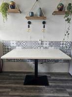 Eetkamertafel met zware metalen voet, Ophalen, Gebruikt, 100 tot 150 cm, 50 tot 100 cm
