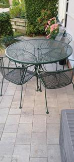 tuinset strekmetaal Kettler tafel 120 cm 4 stoelen, Ophalen, Gebruikt, Stoel, Tuinset