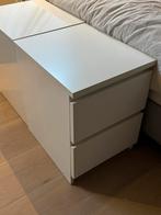 Malm nachtkastje, Huis en Inrichting, Kasten | Ladekasten, Ophalen, Minder dan 50 cm, Gebruikt, 1 of 2 laden