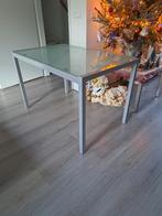 Nette Eettafel met glasplaat, Huis en Inrichting, Tafels | Eettafels, Ophalen, Gebruikt, 50 tot 100 cm, Glas