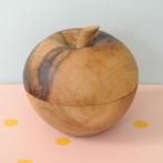 vintage houten appel POTJE dekselbakje brocante retro oud, Ophalen of Verzenden, Gebruikt