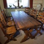tafel met stoelen, Huis en Inrichting, Ophalen, Gebruikt, Eikenhout, 50 tot 100 cm