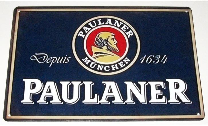 PAULANER BIER : Metalen Bord Paulaner Bier - München, Verzamelen, Biermerken, Nieuw, Reclamebord, Plaat of Schild, Overige merken