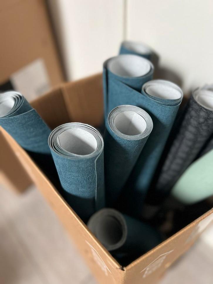 Blauw behang - Nieuw!, Huis en Inrichting, Stoffering | Behang, Blauw, 10 tot 25 m², Ophalen of Verzenden