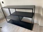 Zwarte sidetable / vakkenkast, Huis en Inrichting, Tafels | Sidetables, 100 tot 150 cm, Ophalen of Verzenden, Zo goed als nieuw