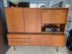 Te koop Kast uit de jaren 50 met barretje en verlichting., Ophalen, Gebruikt, 150 tot 200 cm, Teakhout