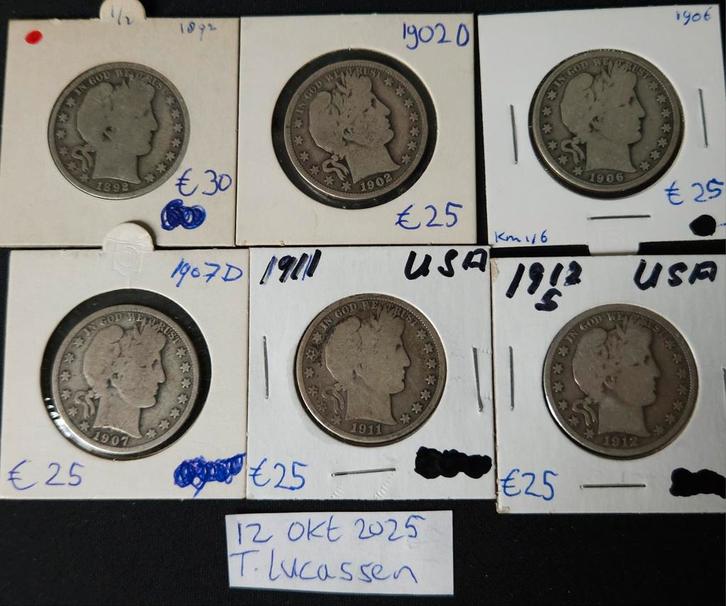 Halve dollar Amerika zilver, Postzegels en Munten, Munten | Amerika, Setje, Noord-Amerika, Zilver, Verzenden