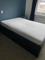 IKEA Brimnes bedframe met opberglades en lattenbodems, Huis en Inrichting, Slaapkamer | Bedden, Ophalen, Gebruikt, Zwart, Tweepersoons