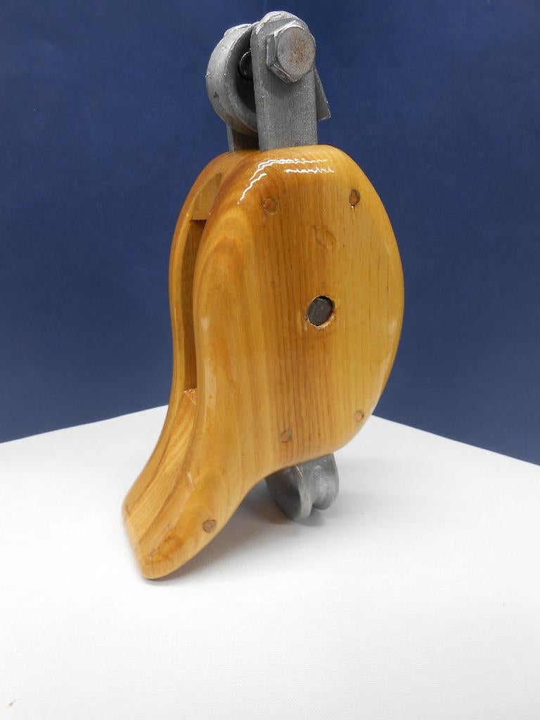 Houten Hakblok grootschootblok enkelschijfs + hondsvot 12mm, Watersport en Boten, Accessoires en Onderhoud, Ophalen of Verzenden