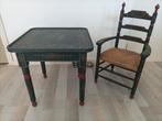 Vintage Hindelooper tafel en stoeltje, Ophalen, Zo goed als nieuw, Tafel(s) en Stoel(en)
