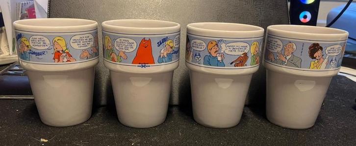 bekers Jan Jans en de kinderen - blue band, Verzamelen, Stripfiguren, Zo goed als nieuw, Gebruiksvoorwerp, Overige figuren, Ophalen of Verzenden