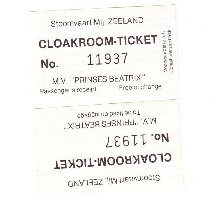 cloackroom ticket, Verzamelen, Scheepvaart, Gebruiksvoorwerp, Motorboot of Zeilboot, Ophalen of Verzenden