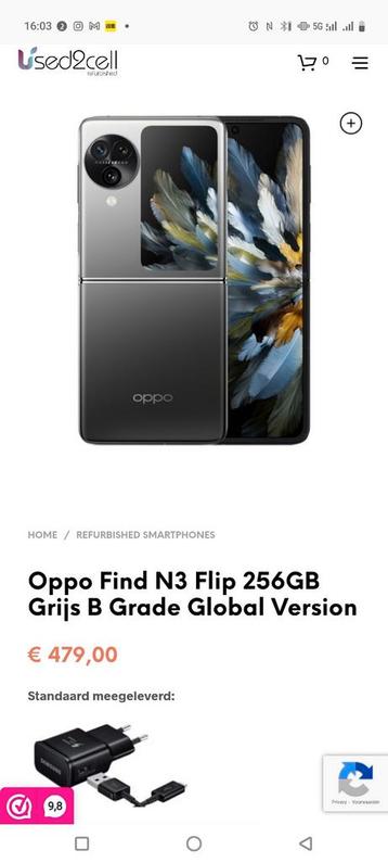 Oppo Find N3 Flip 256GB Zwart B Grade beschikbaar voor biedingen