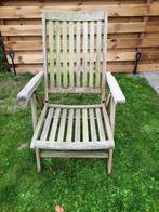 4 TEAK TUINSTOELEN VERSTELBAAR INKLAPBAAR, Tuin en Terras, Tuinstoelen, Ophalen, Gebruikt, Teakhout, Verstelbaar