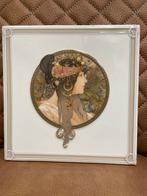 Art Nouveau Tegel met Vrouwelijk Portret, Antiek en Kunst, Ophalen of Verzenden