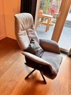 Grijze leren relaxfauteuil - bijna nieuw!, Huis en Inrichting, Fauteuils, Ophalen, Minder dan 75 cm, Leer, Zo goed als nieuw