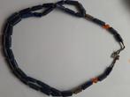 Lapiz lazuli ketting 39 langwerpige edelstenen, Blauw, Ophalen of Verzenden, Zo goed als nieuw, Steen of Mineraal