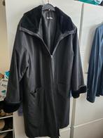 Zwarte halflange winterjas, zacht leer, Kleding | Dames, Ophalen of Verzenden, Zo goed als nieuw, Maat 42/44 (L), Zwart