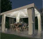 Grote Tent vidaXL Prieel met gordijn en LED-lichtslinger 4x3, Opvouwbaar, Partytent, Minder dan 4 meter, Nieuw