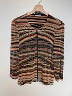 Joseph Ribkoff Bruin oranje gestreept vest glitters maat M, Kleding | Dames, Truien en Vesten, Maat 38/40 (M), Bruin, Koningin Wilhelminaplein 13, Showroom 01.12.06, 1062 HH Amsterdam