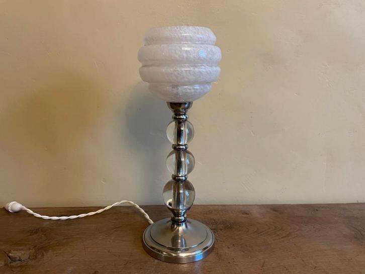 Art Deco 1930 Tafellamp Schemerlam Lamp van Jaques Adnet, Antiek en Kunst, Antiek | Lampen, Ophalen of Verzenden