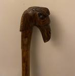 Wandelstok hout met vogelkop koperen voet, Diversen, Wandelstokken, Nieuw, Ophalen of Verzenden, X, X