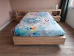 Twee persoons bed met verstelbare lattenbodem, Bruin, Tweepersoons, 200 cm, Hout