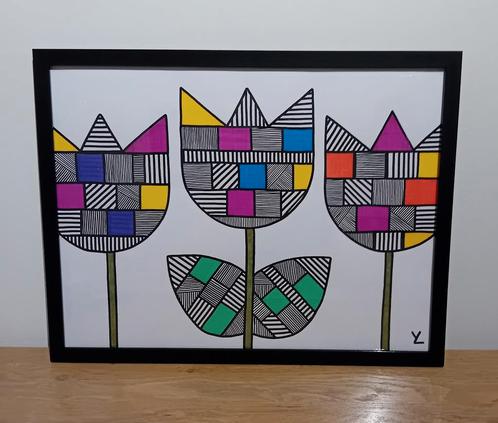Tulpen. Special Art. Apart. Kleurrijk., Huis en Inrichting, Woonaccessoires | Schilderijen, Tekeningen en Foto's, Nieuw, Schilderij