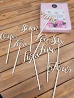 Houten Tafelnummers (1-7, 9-10), Ophalen of Verzenden, Hout, Minder dan 25 cm