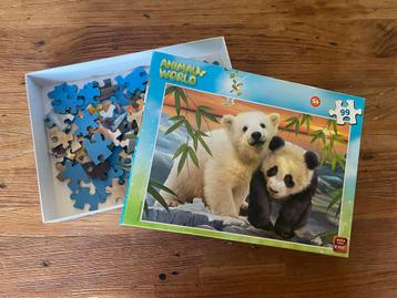Puzzel Ijsbeer & Panda 99 Stukjes beschikbaar voor biedingen