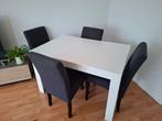 Complete eettafel Wit/antracietgrijs, Huis en Inrichting, Complete eetkamers, Ophalen of Verzenden, Zo goed als nieuw