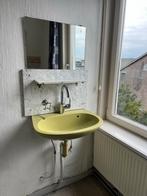 Vintage wastafel met marmer - jaren '30, Huis en Inrichting, Gebruikt, Minder dan 100 cm, Wasbak of Wastafel, 25 tot 50 cm