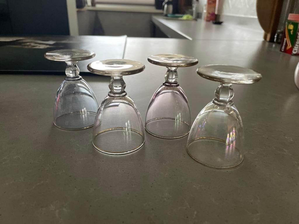 Oude borrelglaasjes 4 stuks, Antiek en Kunst, Antiek | Glas en Kristal, Ophalen