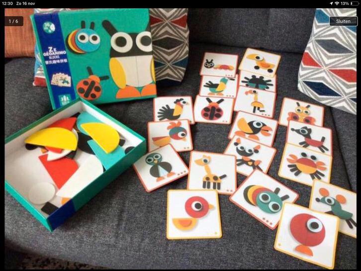 Doos 💥 met Houten Figuurtjes  Blokjes, Verzamelen, Speelgoed, Zo goed als nieuw, Ophalen of Verzenden