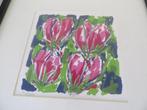 Ad van Hassel (1953) - Zeefdruk Tulpen -, Antiek en Kunst, Kunst | Litho's en Zeefdrukken, Ophalen of Verzenden