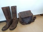 bruine leren laarzen dames 38 plus bijpassende tas, Kleding | Dames, Schoenen, Ophalen of Verzenden, Bruin, Hoge laarzen