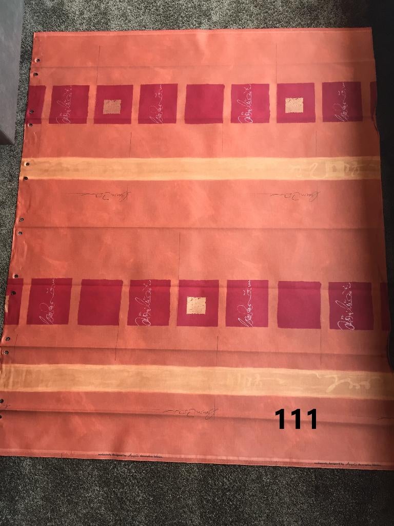 Lap stof 110 x 140 cm HH Korridor - rood terra gordijnstof, Ophalen of Verzenden, Zo goed als nieuw, 30 tot 120 cm, Katoen