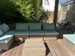 Loungset rotanlook met kussens, Ophalen, Wicker, Hocker