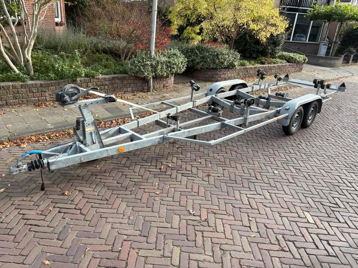Atlanta boot trailer dubbel asser motorboot rib 6,50 M., Watersport en Boten, Boottrailers, Gebruikt, Overige typen, 1500 tot 3000 kg
