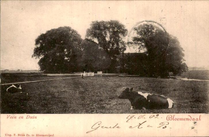 Bloemendaal - Veen en Duin, Verzamelen, Ansichtkaarten | Nederland, Gelopen, Noord-Holland, Voor 1920, Ophalen of Verzenden