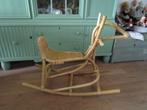 Design rotan hobbelpaard vintage paard van riet kinderkamer., Overige typen, Zo goed als nieuw, Ophalen