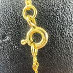 Gouden Ketting | 14k | 2,87g | zwarte kralen | 49cm | 388773, Sieraden, Tassen en Uiterlijk, Kettingen, Ophalen of Verzenden, Gebruikt
